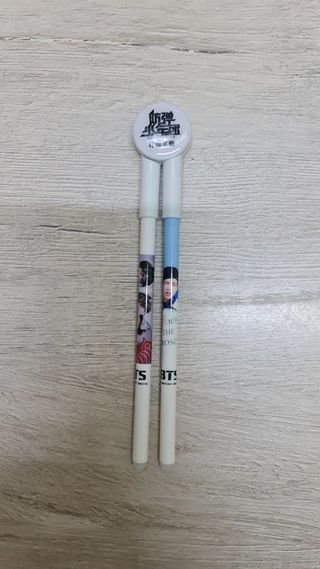 Ручки Гелевые "bts" Набор 2шт. Пиши-стирай Черная Паста