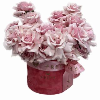 Cutie mare cu 35 trandafiri Pink Mondial flexati