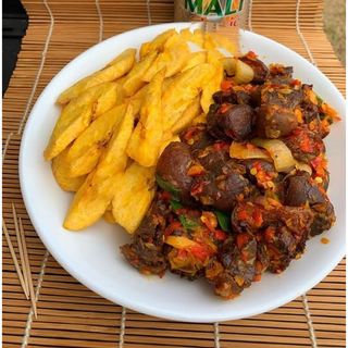 Goat Meat Asun & Fried Yam