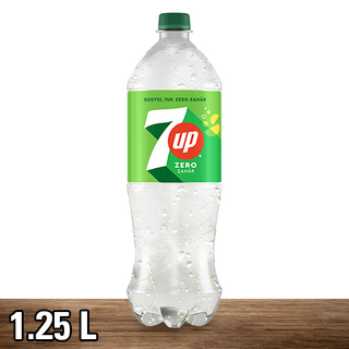 7UP Zero Zahar Lamaie si Lime, Pet, 1.25L