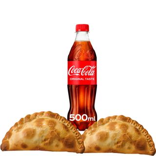 2 Empanadas + 1 Bebida Coca-Cola 500ml
