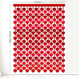 Cortina Corazones Rojos