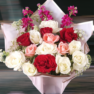 Bouquet de fleurs Emballage rose