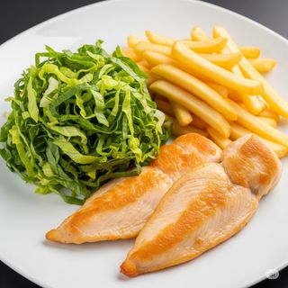 Lechuga, Pollo Y Patatas Fritas