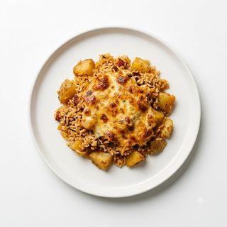 Patatas Con Arroz Y Queso Al Horno