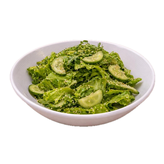 მწვანე სალათი თაფლ-მდოგვის სოუსით