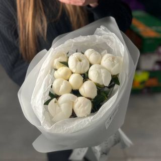11 білих півоній 