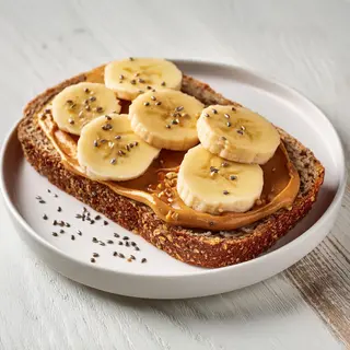 Tostada Mantequilla cacahuete y plátano