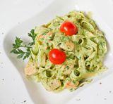 Tagliatelles poulet et pesto