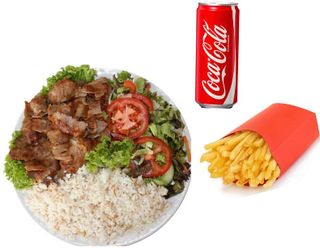 N.4-Piatto kebab, patatine, lattina menù