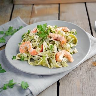 Фетучини с креветками