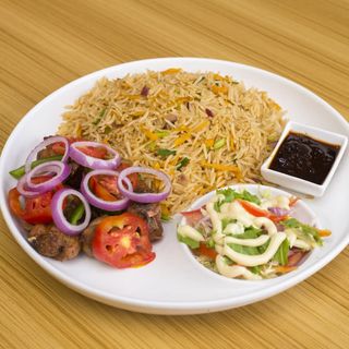 FRIED RICE X GRILLED TURKEY X COLESLAW / PLANTAIN 