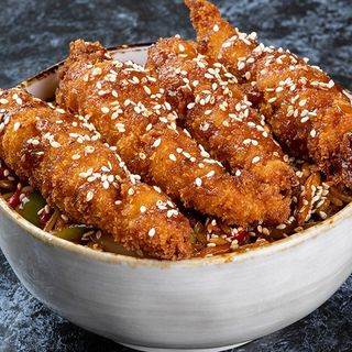 ბრინჯი ხრაშუნა კრევეტებით