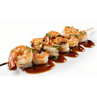 Pinchos Chinos De Gambas Con Salsa