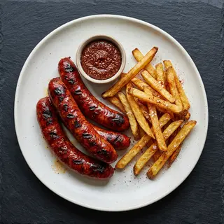 Hungarian Spicy Sausages Served With Fries