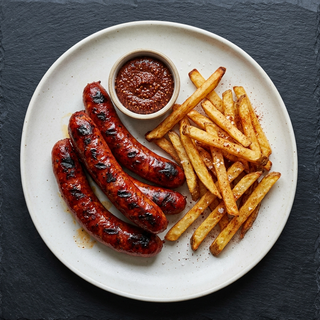 Hungarian Spicy Sausages Served With Fries