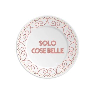 SOLO COSE BELLE rosso - Piatto in porcellana 16 cm