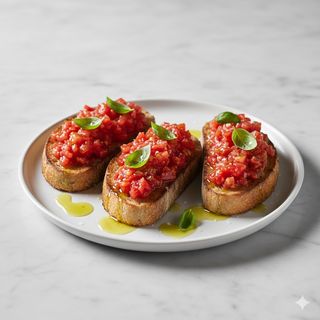 Tostadas De Tomates Y Aceite De Oliva