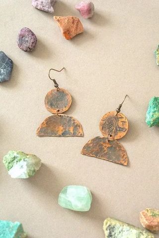 Cercei geometrici din cupru