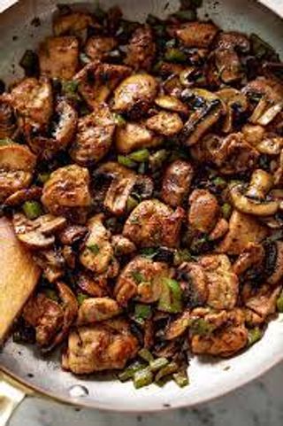 Stir-Fried Diced Chicken With Mushrooms