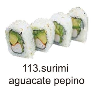 113. Surimi Aguacate Y Pepino (8 Pza.)