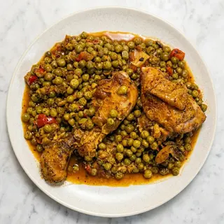 2 Boîtes De Petits Pois & 1 Poulet & Pain