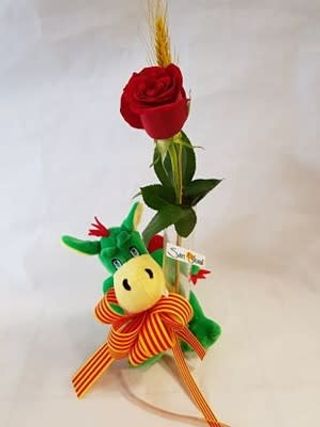 Drac De Peluix Amb Gerro I Rosa