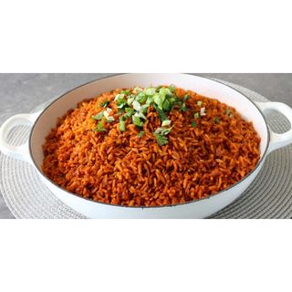 Homemade Jollof Rice and a protein 