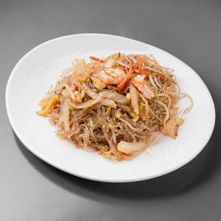 Spaghetti di soia con gamberi