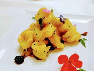 Creveți cu sos wasabi si maioneza