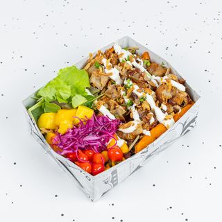 Chicken Kebab Over Sweet Potato