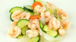 Gamberi con verdure