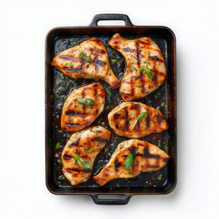 98. Pollo sobre plancha quemada