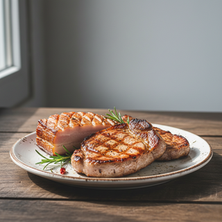 Ceafă de porc la grătar cu creastă de cocoș