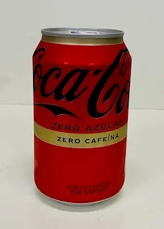 Bote de Coca Cola zero sin cafeína