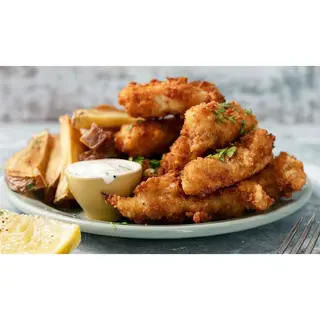 Fish Fingers 10 Pieces Served With Chips