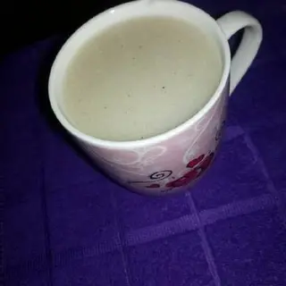 Glass of white porridge 