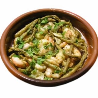 ESPÁRRAGOS TRIGUEROS CON GAMBAS
