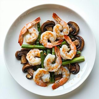 180 Gamberi con funghi e bambù