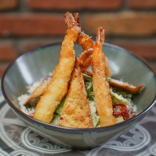 სალათი ცეზარი კრევეტით