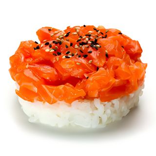 189. Sake Tartar De Arroz Y Salmón