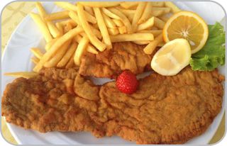 Panado Frango com Batata Frita e Arroz