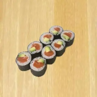 Hosomaki Abacate Coberto de Salmão