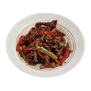 Wok de ternera crujiente con agridulce de chili