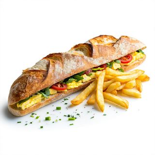 Baguette tortilla + papas fritas