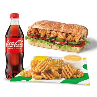 Zestaw Sandwicz  15 cm + duże frytki waflowe  + napój