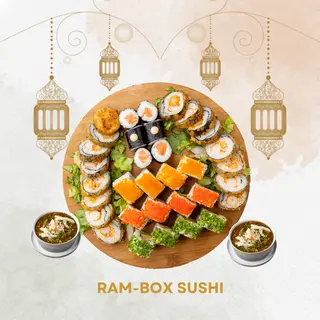 RAM-BOX SUSHI (34 pièces + 2 Soupes au poisson)