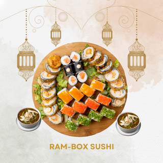 RAM-BOX SUSHI (34 pièces + 2 Soupes au poisson)