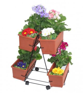 (210987) Saksije sa nosačem i točkovima 50x32x80cm VENERE sa 4 saksije 2006