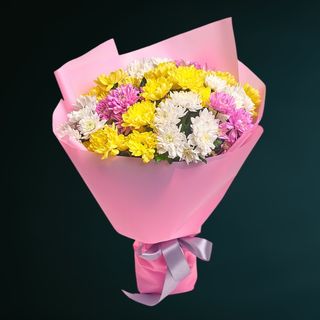 Buchet crizanteme colorate